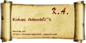 Kokas Adeodát névjegykártya